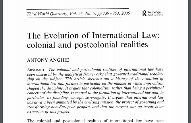 evolution of international law essay